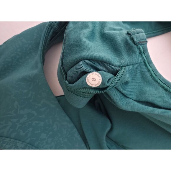 Lululemon Everlux Cut-Out Teal Medium Support Train Workout Sports Bra Women's 8 - Picture 6 of 7